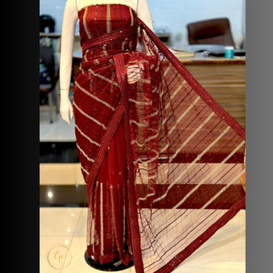 Saree Anarkali à paillettes noires élégantes pour les fêtes de mariage et de cérémonie | Couture personnalisée disponible - Product Image 2