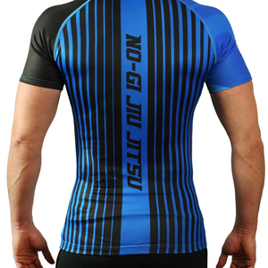 Customized Logo Rash Guard Protective Sublimation <b>Printing</b> Mma Compression Short Sleeve Shirt for Men - Product Image 3
