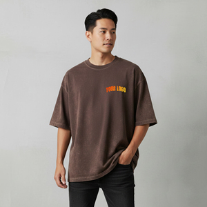 เสื้อยืดผู้ชายทรงหลวมไหล่ตก สไตล์ฮิปฮอป ผ้าคอตตอน 100% น้ำหนัก 210 GSM ผลิตโดย OEM  แบบ Heavyweight Worsted เป็นมิตรต่อสิ่งแวดล้อม แห้งเร็ว พิมพ์โลโก้ตามสั่ง - Product Image 1