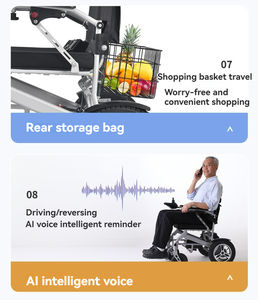 Silla de Ruedas Eléctrica Plegable Ligera de Acero con Control Remoto, Equipo de Rehabilitación Motorizado Portátil para Discapacitados SXWCHT <span class=keywords><strong>5</strong></span> Años - Product Image 6