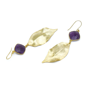 Pendientes de gota de latón de moda DUA hechos a mano joyería de declaración de boda chapada en oro de 18 quilates - Product Image 6