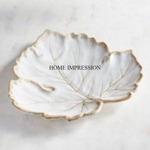 Bols de service pour centre de table et décoration en aluminium moulé en forme de feuilles de designer, couleur blanche et émail au prix le plus bas - Product Image 6