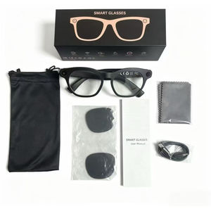 Gafas Inteligentes Premium al por Mayor con Control por Voz, Función de Llamadas Telefónicas, Carga Tipo C, Micrófono, Plástico y Titanio - Product Image 1