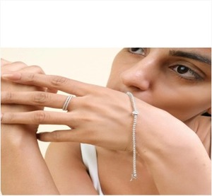 Bracelet chaîne en argent sterling 925 de haute qualité pour femmes avec diamant de laboratoire certifié 0,97 ct - Product Image 5