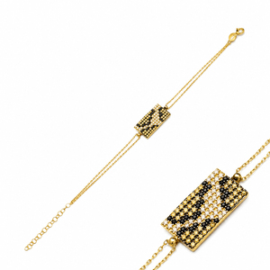 Rectangle Shape Leopard Stone Design <b>Bracelet</b> Leopard Silver Sterling <b>Bracelet</b> Design Wholesale 925 Sterling Silver <b>Bracelet</b> - Product Image 4