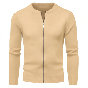 <b>Men</b>’s Zip-Up <b>Cardigan</b> Sweater | OEM ODM Knitwear | Wholesale Streetwear - Product Image 4