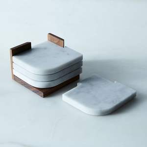 ที่รองแก้วหินอ่อนกันลื่นทนความร้อนพร้อมที่วางโลหะสำหรับห้องครัว - Product Image 6