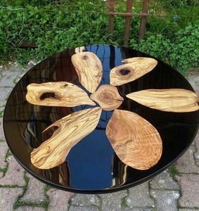 โต๊ะไม้เรซิ่นคุณภาพดีเยี่ยม ดีไซน์หรูหรา ทำจากไม้วอลนัทแท้ เหมาะสำหรับร้านอาหาร ร้านกาแฟ ห้องครัว รุ่น Angel - Product Image 2