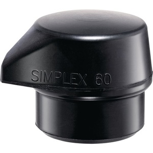 60mm Black Medium-Hard Rubber <b>Hammer</b> Head Soft-Faced HALDER - Product Image 1