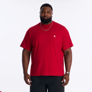 T-shirt décontracté de sport pour homme, col rond, 100% coton uni de haute qualité, 200 grammes, respirant, séchage rapide - Product Image 1