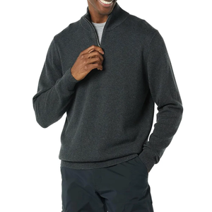 Custom Half Zip Neck Knit Cashmere Polo Sweater Pullover for Men sweatshirt - Product Image 1