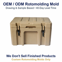 Moule de rotomoulage personnalisé OEM ODM pour glacière robuste à nervures couleur Tan, fabrication directe usine