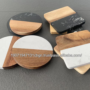 Handmade Wholesale Modern Round Eco-Friendly <b>Ceramic</b> <b>Coasters</b> White Black Decorative - Product Image 5