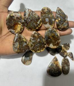 Pierre de marcassite grise de haute qualité Cabochon en vrac de marcassite naturelle mélangée pierre de bijouterie en cristal personnalisé fournisseur en gros direct - Product Image 1