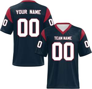 Uniforme de equipo personalizado camisetas de fútbol americano transpirables de secado rápido tejido de poliéster de malla de verano sublimado OEM al por mayor - Product Image 2