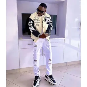 Tùy Chỉnh Người Đàn Ông Của Cổ Điển Letterman Varsity Áo Khoác Với Chất Lượng Cao Len Tay Áo Chenille Vá Thêu Cộng Với Kích Thước Cho Mùa Đông - Product Image 4