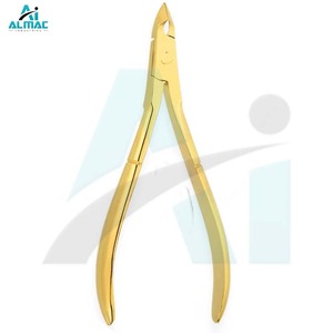 ALMAC Gold Design Manicure Nipper incluye cortadores de uñas afilados y pinzas para cutículas para el cuidado de las uñas de calidad de salón en el hogar - Product Image 1