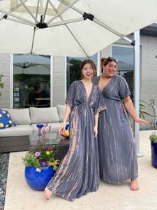 Haute qualité femmes caftan à manches courtes lâche imprimé fleuri Maxi robe caftan pour les femmes grande taille tenue décontracté été caftan robe - Product Image 6