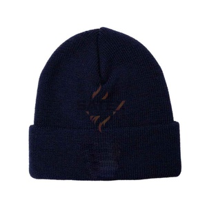 Bonnet d'hiver côtelé personnalisé en tricot, vente en gros, bonnet chaud en mélange de laine, casquette unisexe, couvre-chef d'hiver OEM ODM - Product Image 2