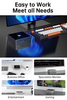Mini PC Intel N100/N150 Quad-Core EMMC Windows 10/11 32 Go DDR5 2.5G LAN HDMI2.1 4K 2xDP 4K 2xUSB3.2 2xUSB2.0 Utilisation professionnelle Neuf