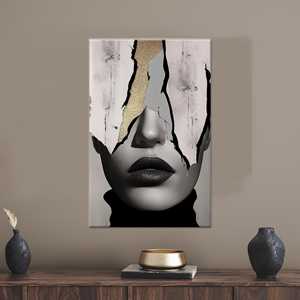Art abstrait sur toile pour femme : impression décorative moderne sur verre trempé, toile enveloppée 1P - Product Image 1