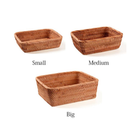 Vente en gros de 3 paniers en rotin de haute qualité paniers de rangement multifonctionnels pour l'organisation de la maison du Vietnam