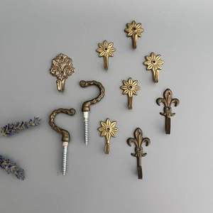 Freshly Designed Antique Brass <b>Wall</b> <b>Hooks</b> for Sophisticated and Timeless Home Decor Golden Polished Finished - Product Image 2