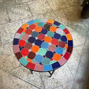 Mesa auxiliar de mosaico deslumbrante: Arte iridiscente-mesa de centro azul-mesa auxiliar-Decoración de sala de estar-regalo - Product Image 5