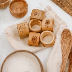 Ronds de serviette en bambou fabriqués au Vietnam Matériau écologique pour la décoration de la maison et de la vaisselle Vente en gros - Product Image 2