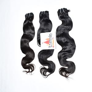 Indien 100% Naturel Noir Couleur Vague Profonde Extensions de Cheveux Cuticule Aligné Double Trame Machine Aucun Traitement Femmes de Cheveux Humains - Product Image 3