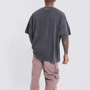 Custom Mens Oversized T Shirt Athletic Wear Round Neck Solid Color Acid Wash <b>Vintage</b> Heavyweight 100% Cotton Casual <b>Tee</b> - Product Image 2