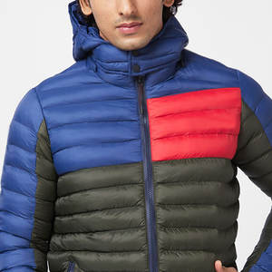 100% polyester matériel fait sur mesure à capuche couleur bloqué hommes vestes coupe-vent et séchage rapide couleur bloqué vestes - Product Image 4