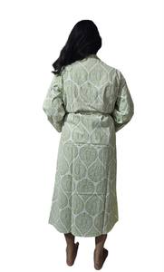 Magnifique peignoir en coton imprimé à la main pour femmes avec ceinture, taille - 48 pouces - Product Image 4