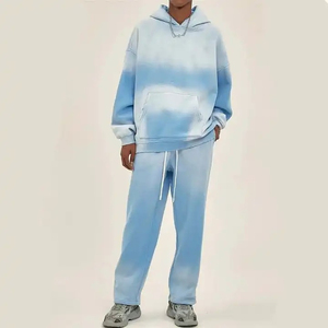 Custom Made Men Winter Solid Acid Wash Hooded Plus Size <b>Tracksuit</b> 100% Cotton Lightweight Custom Logo Printing OEM Service - Product Image 5