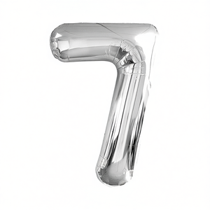 Globo de Número 7 Plateado de 80 cm, Decoración para Fiestas, Globo de Aluminio - Product Image 2