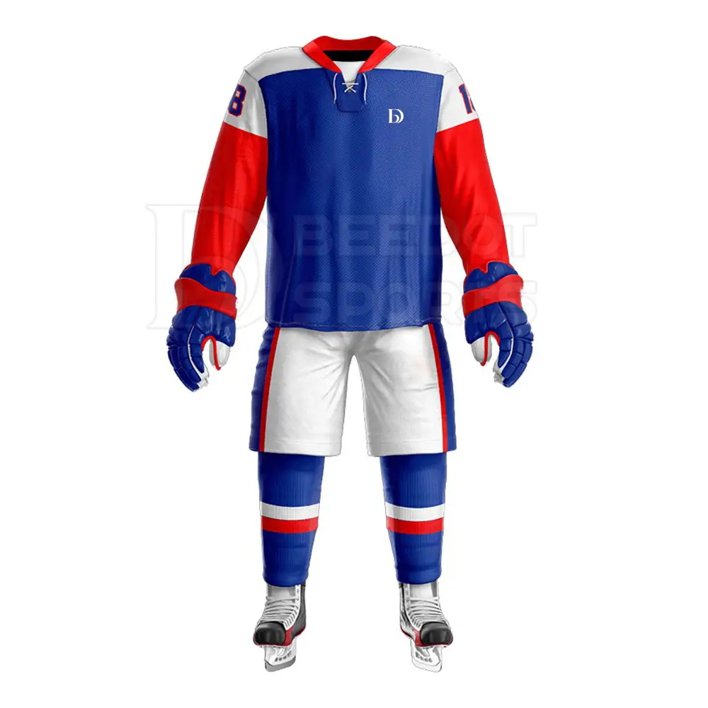 Uniforme de Hockey sur glace sur mesure, nouveau Design imprimé cousu, uniforme d'équipe de Hockey sur glace