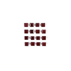 Rubis naturels de Bangkok, carrés calibrés de 4 mm et 5 mm, pierres précieuses rouges - Product Image 3