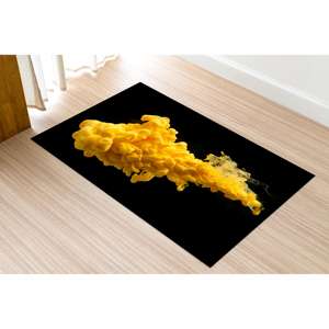 Yellow Smoke Printed <b>Rug</b>: Modern, Anti-Slip, Custom Design,<b>Chenille</b> <b>Rug</b> - Product Image 4