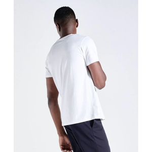 Private Label OEM Slim Fit 100% Cotton Blank <b>White</b> T-Shirt Tear-Away Label Soft Combed Unisex Short Sleeve <b>Tee</b> - Product Image 3