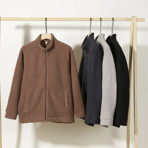 Veste polaire coupe-vent personnalisée pour homme, sweat-shirt épais en velours pour l'hiver, col roulé en polyester, décontracté - Product Image 4