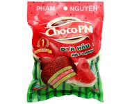 Gâteau aux œufs enrobé de chocolat à la pastèque 204g, emballage en vrac, texture moelleuse, saveur de melon parfumée, garniture guimauve, 24 sachets, brun