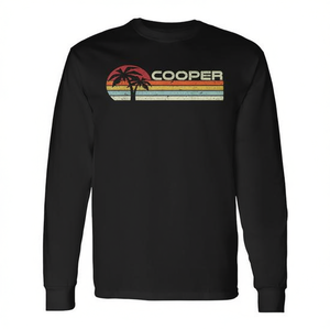 Camiseta de Manga Larga Cooper Vintage Sunset con Palmeras, Estilo Años 80 y 90 para Promociones - Product Image 3