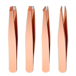 Juego de Pinzas para Cejas de Punta Inclinada de Estilo Clásico de Marca Personalizada para Mujeres, Uso en Salón, Acero Inoxidable Duradero, Buena Calidad - Product Image 1