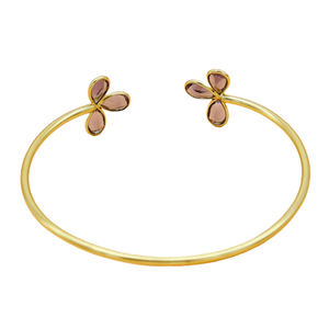 Bracelet de pierres précieuses Labradorite 8x6mm Labradorite taille poire à facettes or Vermeil argent sterling Bracelets Labradorite à triple lunette - Product Image 5