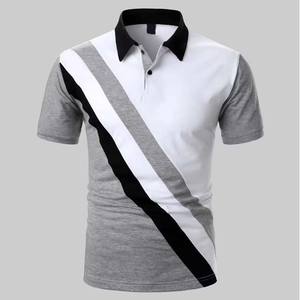 Polos de algodón transpirable de verano para hombre, estilo callejero, manga corta, contraste de Color, bordado, estampado, Polo para hombre - Product Image 2