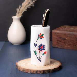 Dernier modèle Organisateur de stylos en marbre Support en marbre massif de qualité de luxe personnalisé pour dessus de table Solution exclusive de stockage de stylos - Product Image 1