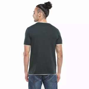 Camiseta de Alta Calidad, 300gsm, Corte Recortado, Algodón/Fibra de Bambú, Estilo Urbano, Corte Regular, Diseño a Cuadros, Transpirable, Manga Corta, para Hombre - Product Image 2