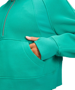 Femmes Vintage Style recadrée à capuche personnalisé Zip pull sweat col montant goutte épaule Gym vêtements de sport Streetwear taille XS - Product Image 3