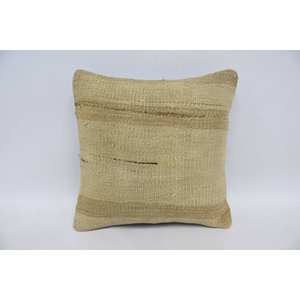 Luxury 14x14 Wool Pillow <b>Vintage</b> Fluffy Beige Kantha Patchwork Woven Cushion for <b>Bedding</b> Sofa Decor Portable 18x18 Inch Floor - Product Image 1