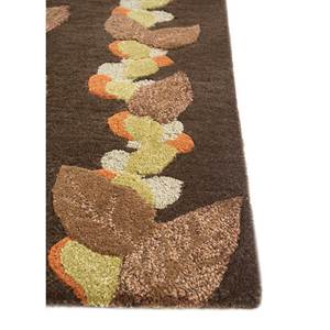 พรมขนสัตว์ผสมวิสโคสสีเบจน้ำตาลลายดอกไม้ รุ่น Tra-14738 สำหรับตกแต่งบ้าน ห้องนั่งเล่น ห้องโถง ห้องวัยรุ่น รูปทรงสี่เหลี่ยมผืนผ้า - Product Image 4